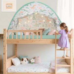 Tenda Tempat Tidur Twin untuk Anak Perempuan, Kanopi Tempat Tidur dengan Pola Kustom, Ruang Privasi, Tenda Tidur Blackout, Tirai Tempat Tidur Tingkat Anak Laki-laki - Product Image 6
