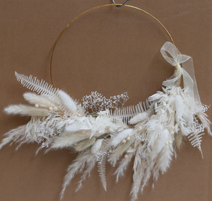 Guirlande <span class=keywords><strong>murale</strong></span> bohème magique faite à la main, petite, pour intérieur, style ferme, naturelle, en cercle, pour la maison, mariage, Thanksgiving, eucalyptus, pampas - Product Image 4