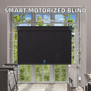 Stores enrouleurs motorisés électriques intelligents de luxe 100 % polyester, protection UV, écologiques, intégrés, modernes, pour cuisine et salle de bain - Product Image 2