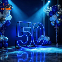 Lettres et chiffres géants lumineux RGB néon 3ft 4ft pour proposition de mariage, anniversaire, fête, événement de remise de diplôme, décoration maison et bureau