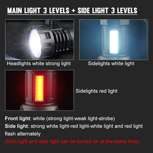 Lớn Xách Tay Đa Chức Năng Loại C Có Thể Sạc Lại <span class=keywords><strong>Torch</strong></span> Ánh Sáng Tìm Kiếm Ánh Sáng Với Side COB Ánh Sáng 30W <span class=keywords><strong>LED</strong></span> Dài Khoảng Cách Đèn Pin - Product Image 4