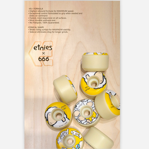 Patineta Profesional ETNIES X SHOX X 666WHEELS de Marca Compartida con Ruedas de Poliuretano de Alto Rebote HS+ - Product Image 4