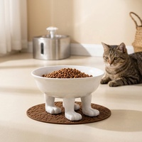 Bol pour animaux de compagnie en céramique avec logo personnalisé, surélevé, anti-renversement, pour chat et chien, grande capacité, pour nourriture et eau