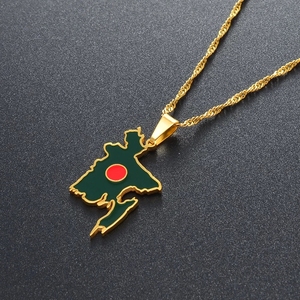 Collares con Colgante de Acero Inoxidable con Mapas de Bangladesh para Mujeres y Niñas, Mapa de la Bandera de Bangladesh - Product Image 5