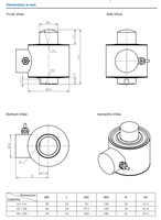 Celda de Carga de Compresión de Acero Inoxidable NTIT BM14C IP68, 5-20 T, Precisión C3/C4 para Básculas de Vehículos y Tolvas