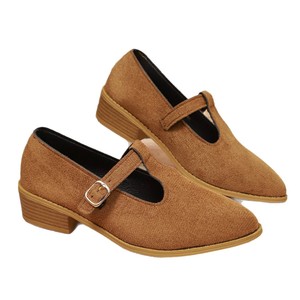 British Style Large Size Suede Low Heel Shoes for Women Autumn New Pointed Toe Thick Heel Wholesale 43 - Product Image 5