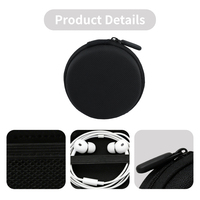 Étui de rangement pour écouteurs en EVA rigide, pochette portable antichoc avec poche en filet et sangle élastique, pour écouteurs et petits appareils électroniques