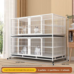 3 Verdiepingen Met <span class=keywords><strong>6</strong></span> Deuren Massieve Knoopsluiting Milieuvriendelijk Gebruik Binnenshuis Meerdere Maten Gelast Gaas Kleine Kattenfokkooi Voor Huisdieren - Product Image 2