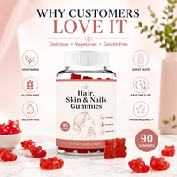 Gummies pour cheveux, peau et ongles à marque privée avec biotine, collagène et vitamines – Complément de beauté végétalien OEM/ODM