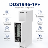 Medidor de Energía Monofásico para Riel DIN, Medidor Digital de Energía para Edificios, 100A, Conexión Directa, RS485, Modbus RTU, Pantalla LCD de 18 mm, 1DIN