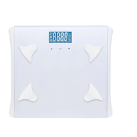 Báscula Electrónica Doméstica Moderna de Vidrio Templado Industrial, 180 kg, Funciona con Batería, Báscula de Grasa Corporal Personalizable