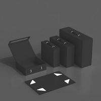 Boîte cadeau rigide en carton biodégradable, pliable, de style valise, noir mat, de luxe haut de gamme, avec logo personnalisé, fermeture magnétique