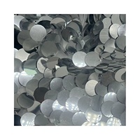 Tissu en polyester 100% uni, tissé avec des paillettes et une maille, couleur argent, pour robes de soirée et textiles de maison pour femmes