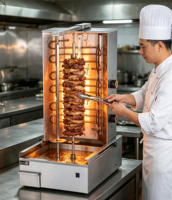 Machine à brochettes de kebab électrique commerciale et gril rotatif vertical pour shawarma, idéal pour les snack-bars