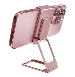 Supporto per Telefono da Scrivania Magnetico Pieghevole Ultra-sottile Premium con Clip Posteriore in Lega di Alluminio, Altezza Regolabile, Portatile - Product Image 1