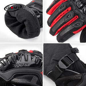 Guantes largos de cuero para invierno unisex, correa de muñeca ajustable, impermeables, cálidos, anticaída, gruesos, para motocicleta, todoterreno - Product Image 4