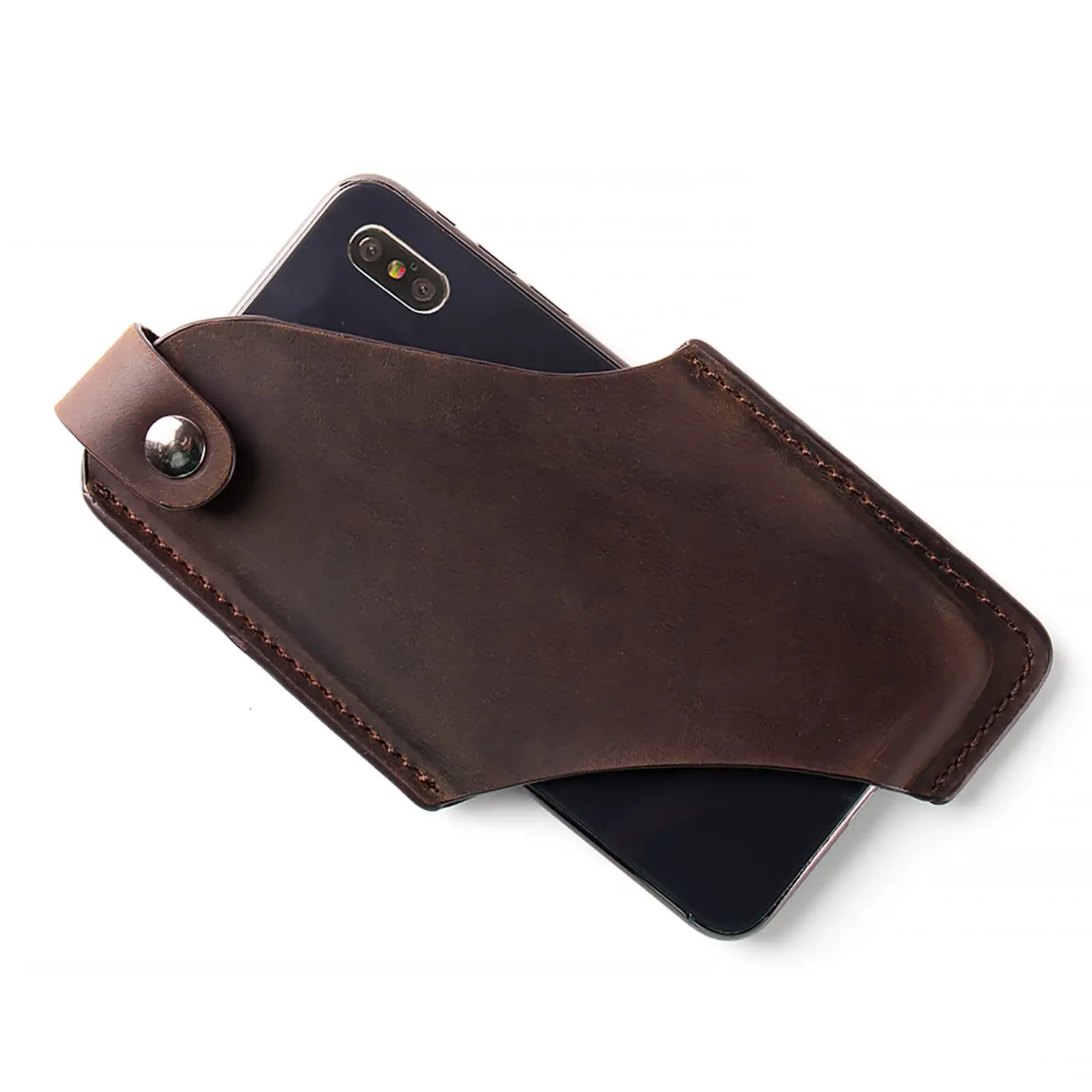 2023 New Products Men's Leather Belt Case with Magnetic Buckle Leather Phone Belt Clip Holster Pocket Case for iPhone 13 14