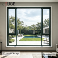 Fenêtre basculante et coulissante en aluminium JOUGE, couleur personnalisée, finition poudrée AkzoNobel 95c, profilé 1,8 mm, économie d'énergie pour bâtiments modernes