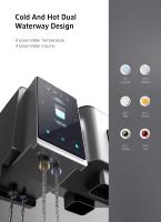 Distributeur d'eau électrique RO avec machine à glaçons - Eau chaude/froide instantanée, <10 glaçons, écran HD 5 pouces, filtre à eau du robinet, portable, pour usage domestique et hôtelier