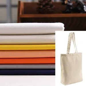 Haoyu têxtil 8 onças de algodão puro para roupas, sarja de algodão lisa, tecido de lona de algodão branco para bolsas, fornecedores