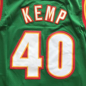 Shawn Kemp Groen Beste Kwaliteit Gestikt Basketbalshirt - Product Image 1