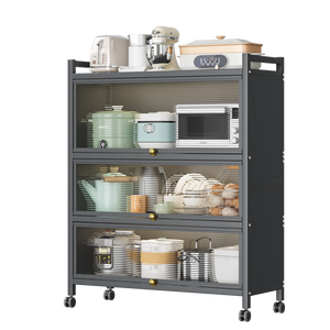 Estantes de almacenamiento giratorios para cocina, organizador extraíble de varias capas, ruedas rodantes con cartón de Metal de 5 niveles - Product Image 2