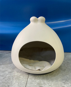 Minimalist <b>Cute</b> Bud Sculpture <b>Cat</b> Cave Solid Color Enclosed <b>Cat</b> Bed Soft Cushion Living Room Decor Pet House - Product Image 6