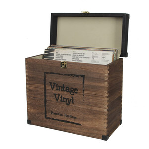 Boîte de <span class=keywords><strong>rangement</strong></span> pour disques vinyles vintage, en bois rustique, pour disques vinyles standard 78 <span class=keywords><strong>tours</strong></span>, <span class=keywords><strong>45</strong></span> <span class=keywords><strong>tours</strong></span>, 33 <span class=keywords><strong>tours</strong></span> - Product Image 4