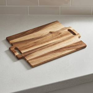 Planche à découper rectangulaire en bois durable, plateau de service, épaisseur 2,0 cm, poignée pour couteau, passe au lave-vaisselle, qualité supérieure, utilisation en cuisine - Product Image 1