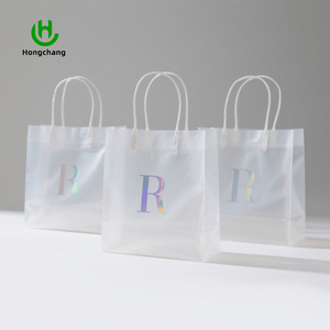 Cao cấp tùy chỉnh in túi nhựa mua sắm với xử lý bán buôn sinh thái thân thiện Tote túi quần áo bao bì bán lẻ Quà Tặng - Product Image 1