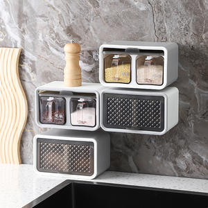 Ensemble de pots à épices Chaozhou, type L, suspendus, anti-humidité, anti-poussière, hermétiques, transparents, avec couvercles en plastique pour assaisonnements solides - Product Image 2