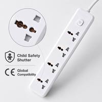 Regleta de 4 tomas de 10A con interruptores independientes, IP44, industrial, ABS/PP, ignífuga, con orificios grandes personalizados, enchufe de extensión universal