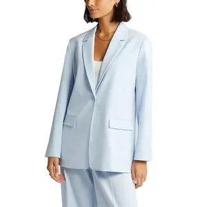 New Arrivals Solid Color Nice Tailored Lady Blazer + pants Suits Set