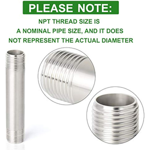 <span class=keywords><strong>304</strong></span> thép không gỉ ren ống lắp 3/4 "NPT Đôi Nam 6" Chiều dài chống ăn mòn núm vú đúc ống - Product Image 5