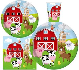 Assiettes Et Serviettes Anniversaire Thème Vache - Lot De 20 Pour Fête Enfants