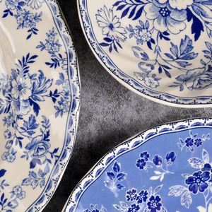 Fournisseur de plats ronds à la mode, céramique, leader de l'industrie, plat de service vintage doré pour servir les aliments, plat à dîner - Product Image 3