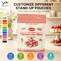 Sachet Doypack personnalisé attrayant avec motif, fermeture éclair hermétique, pour emballage de desserts et paniers cadeaux festifs