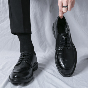 2026 Men's Leather <b>Shoes</b> Four-Season Business Formal & British Casual Style Black <b>Height</b> <b>Increasing</b> <b>Shoes</b> - Product Image 1