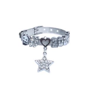 Pulsera de Acero con Colgante de Letras de Diamantes de Imitación KT Estilo Y2K Shibuya Spice, Pulseras de Moda Hechas a Mano - Product Image 5