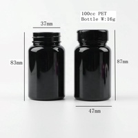 Flacon cylindrique en PET de 100cc 120cc avec bouchon à vis pour capsules de glucosamine pour animaux de compagnie, conteneur de médicaments, soins de santé