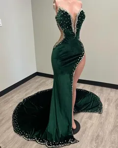 slim fit dress slacks The Sloane Velvet Dress (Hunter Green) – Bump City main image 1