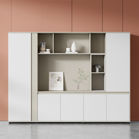 Mobilier moderne pour bureau à domicile Nouveau design en forme de L blanc Bureau de direction avec huche