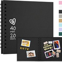 Album de scrapbooking marron 8x8 pouces, 20 feuilles, couleurs assorties, pour photos quotidiennes, livre de souvenirs de la croissance des enfants, album de scrapbooking noir pas cher