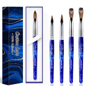 Blue Marble 3D Nail Art Pinsel Größe 2/4/10/12 Profession elle Kolinsky Sable Acryl Nagel bürste Hochwertige Nagel bürste Box - Product Image 5