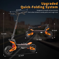 Trottinette électrique sans balais de 11 pouces, 60 V 40 Ah, en alliage d'aluminium, pliable, vitesse de 85 km/h, double suspension, double moteur 3000 W