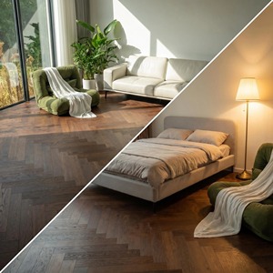 Piso de Madera de Roble Ruso de 14 mm con Núcleo de Abedul, Estilo Nogal Negro, <span class=keywords><strong>Parquet</strong></span> en Espiga de Roble Ruso - Product Image 6