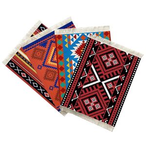 Décoration de table orientale de luxe, tapis miniature turc personnalisé, ensemble de 4 tasses à thé/café, tapis, dessous-de-verre - Product Image 3