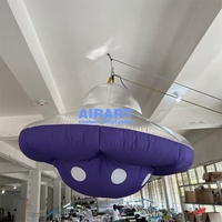 Reklam parti askıya dekorasyon şişme UFO, satılık şişme mor UFO gemi balon