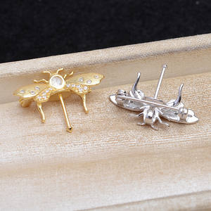 Composants de bijoux en argent 925, papillon baroque à trou traversant, broche, pendentif, broche à double usage, perle, 5643 - Product Image 3