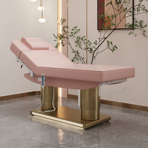 Camilla de Masaje Facial Eléctrica de Lujo en Cuero Rosa, Base de Acero Inoxidable de Doble Cilindro, Camilla de Belleza con Calefacción para Salón de <span class=keywords><strong>Masajes</strong></span> - Product Image 4